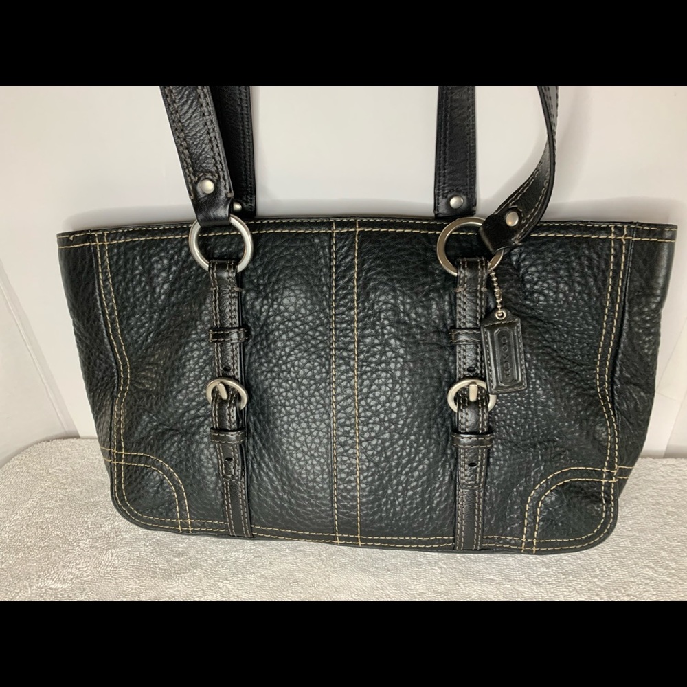 Coach  12339 Black Leather Pebbled Purse